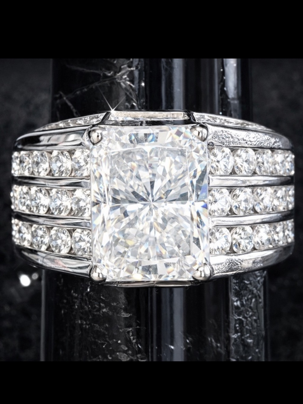 Victoria Wieck vintage CZ fancy radiant cut channel set wedding engagement ring